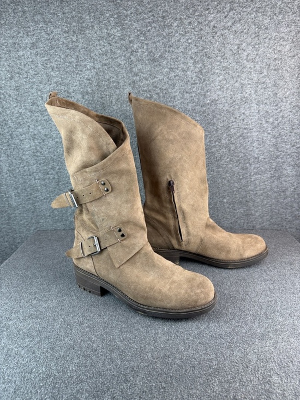 Musse and Cloud Made in Spain‎ Suede Mid-Calf Buckle Boots Size 40